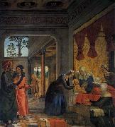 Juan de Borgona The Birth of the Virgin oil